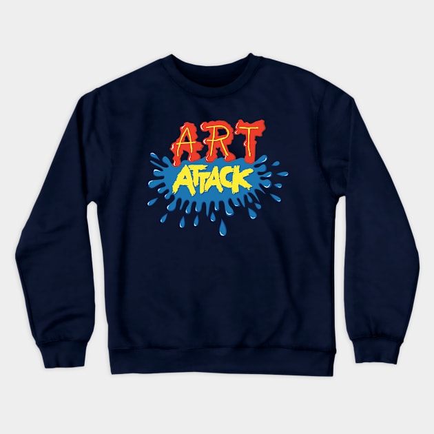 Art Attack Logo Crewneck Sweatshirt by stickerfule